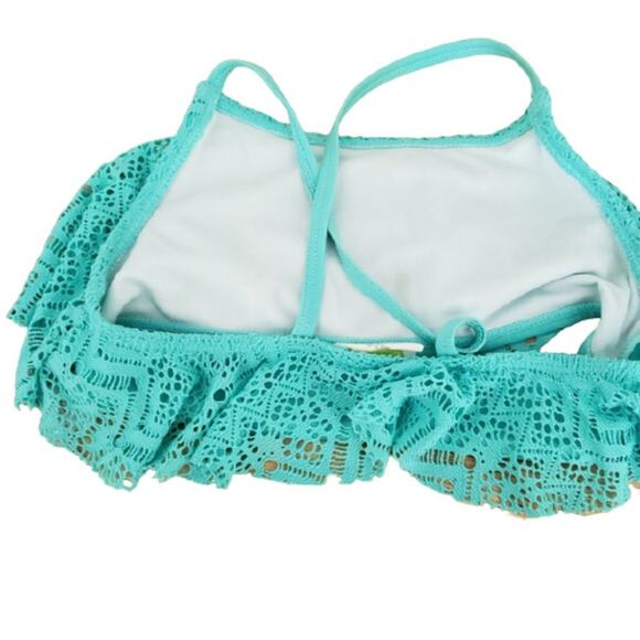 2 FOR $5 SALE Girl's Aqua Lace Crochet Bikini  Set Size M (7/8) - Picture 5 of 12